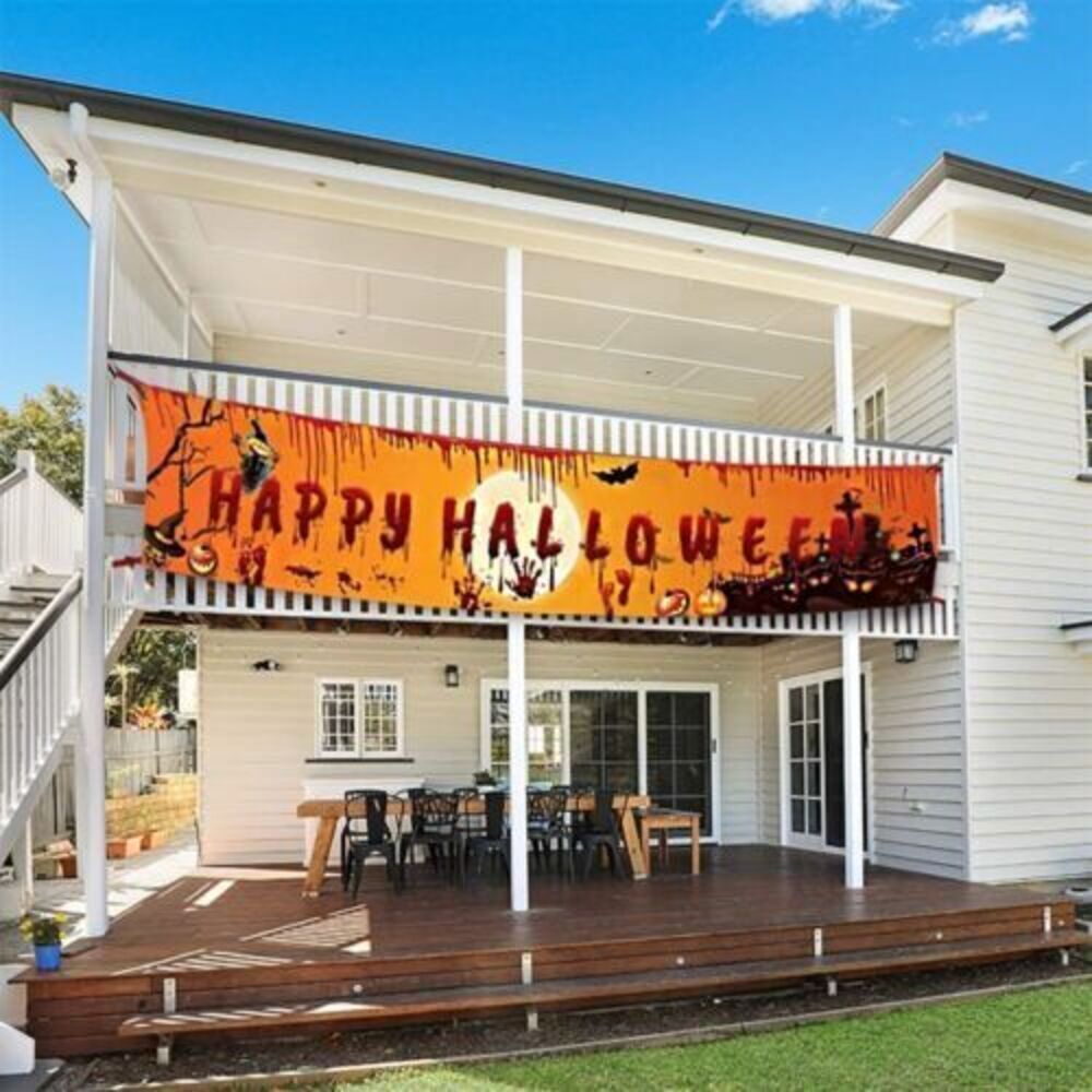 Happy Halloween Banner  Halloween Outdoor Decoration SET OF 4 size 98"X 19"
